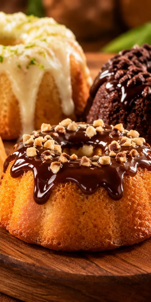 Bolo Zero com calda de chocolate e castanhas