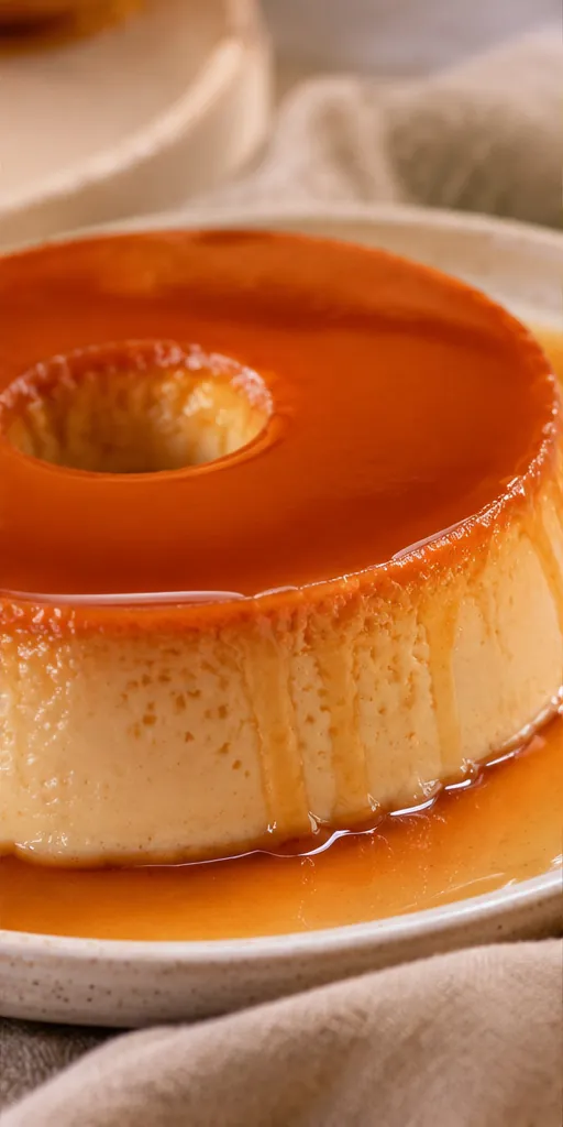 Pudim Zero com calda de caramelo